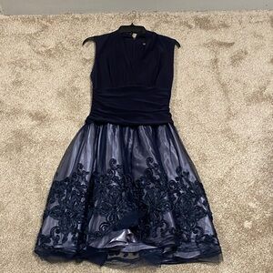 SLNY Navy and Black Mini Dress